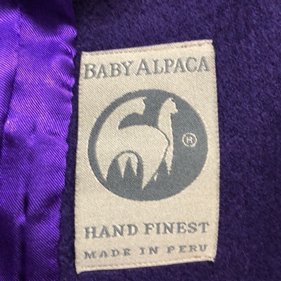 ANDEAN TRADITION - Alpaca Wool Purple Zip Front Blazer w/ Pockets - Size Medium - Picture 6 of 8